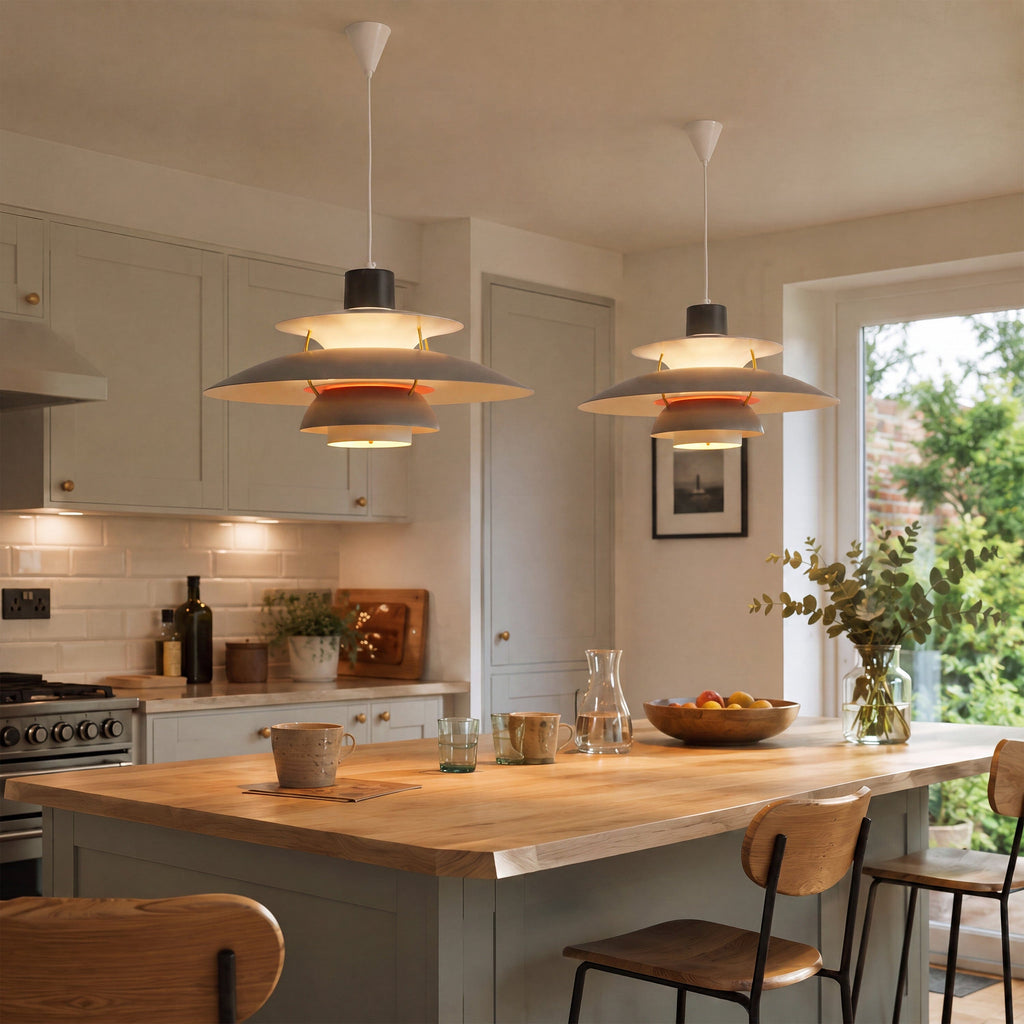 Grey and White Modern Minimalist Pendant Light
