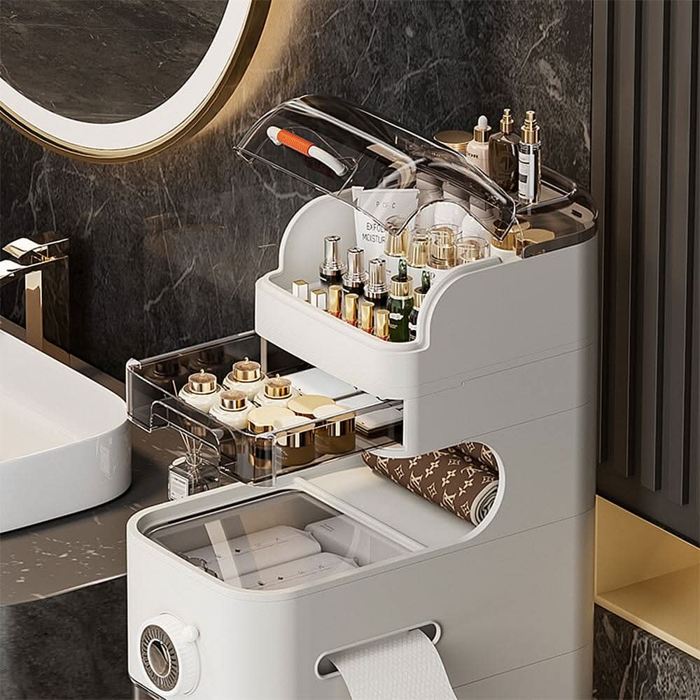 18cm 5-Tier Slim Plastic Storage Cabinet (18×37.5×95cm)
