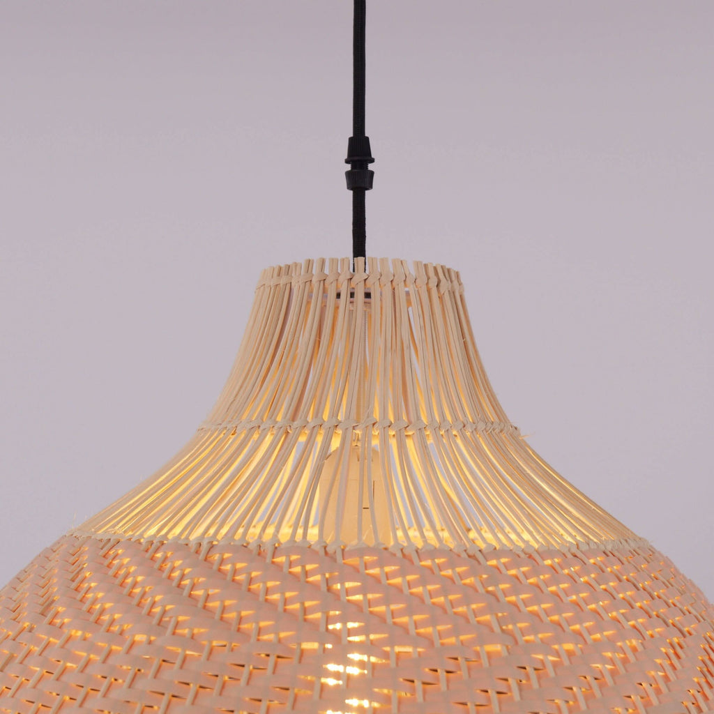 Lightsin Handwoven Rattan Pendant Light – Natural Woven Ceiling Light for Kitchen, Bedroom & Living Room