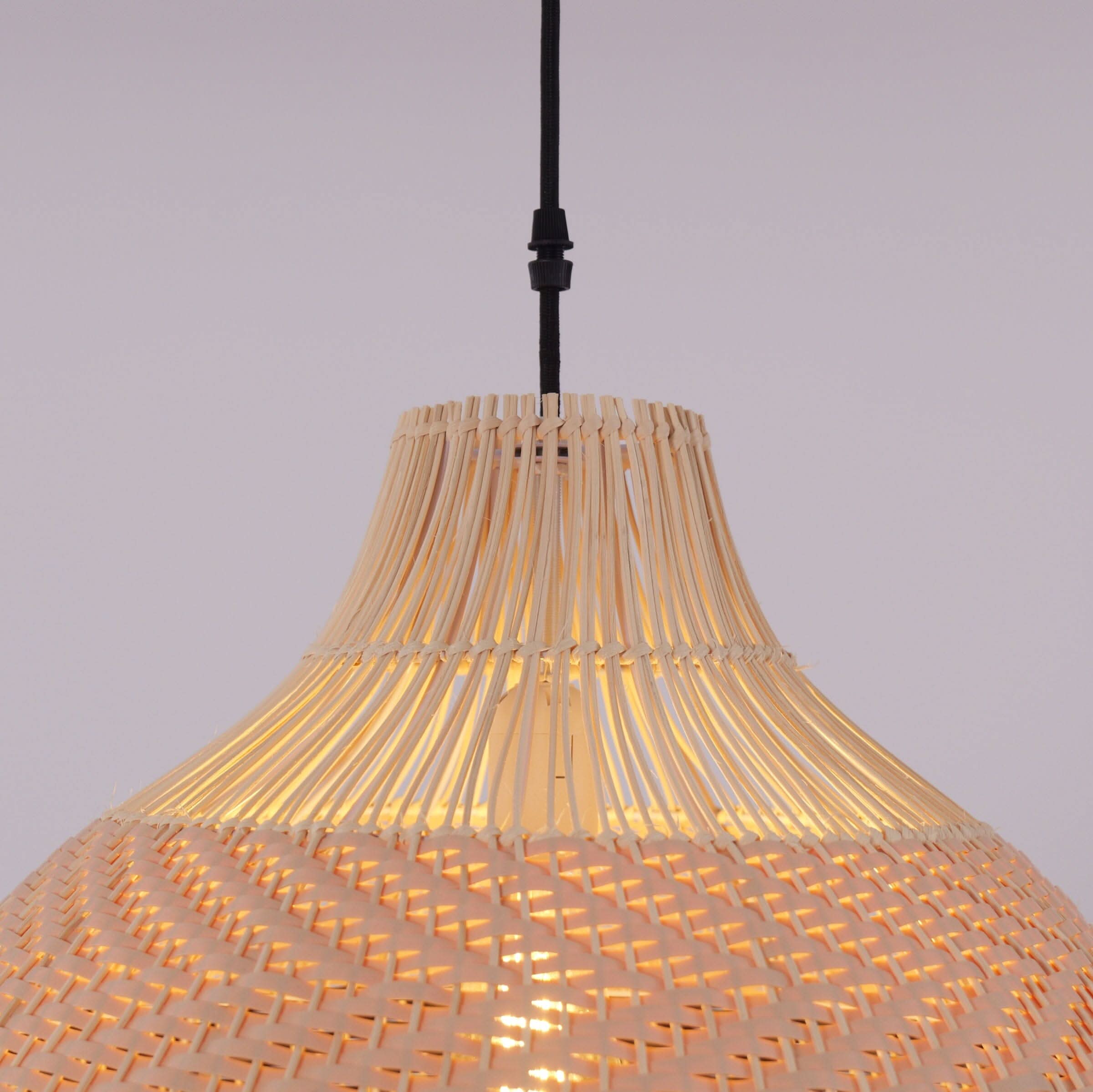 Lightsin Handwoven Rattan Pendant Light – Natural Woven Ceiling Light for Kitchen, Bedroom & Living Room