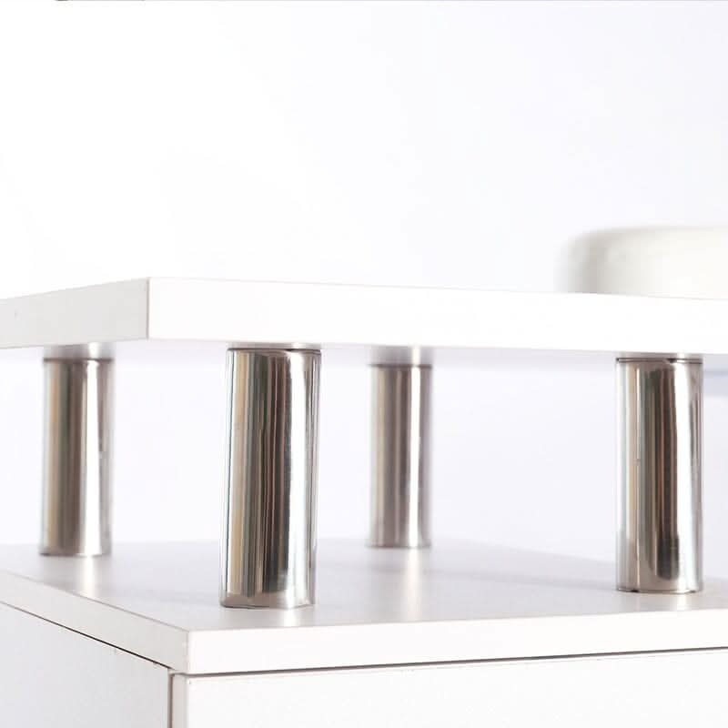 120cm W White Professional Manicure Table on Wheels with 8 Drawer