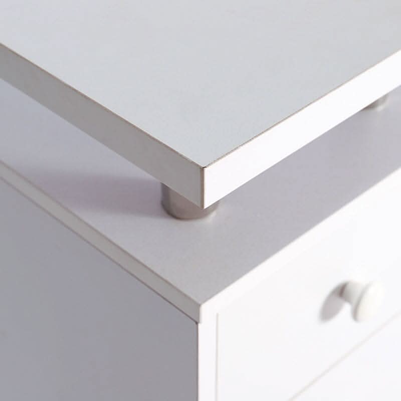 120cm W White Professional Manicure Table on Wheels with 8 Drawer