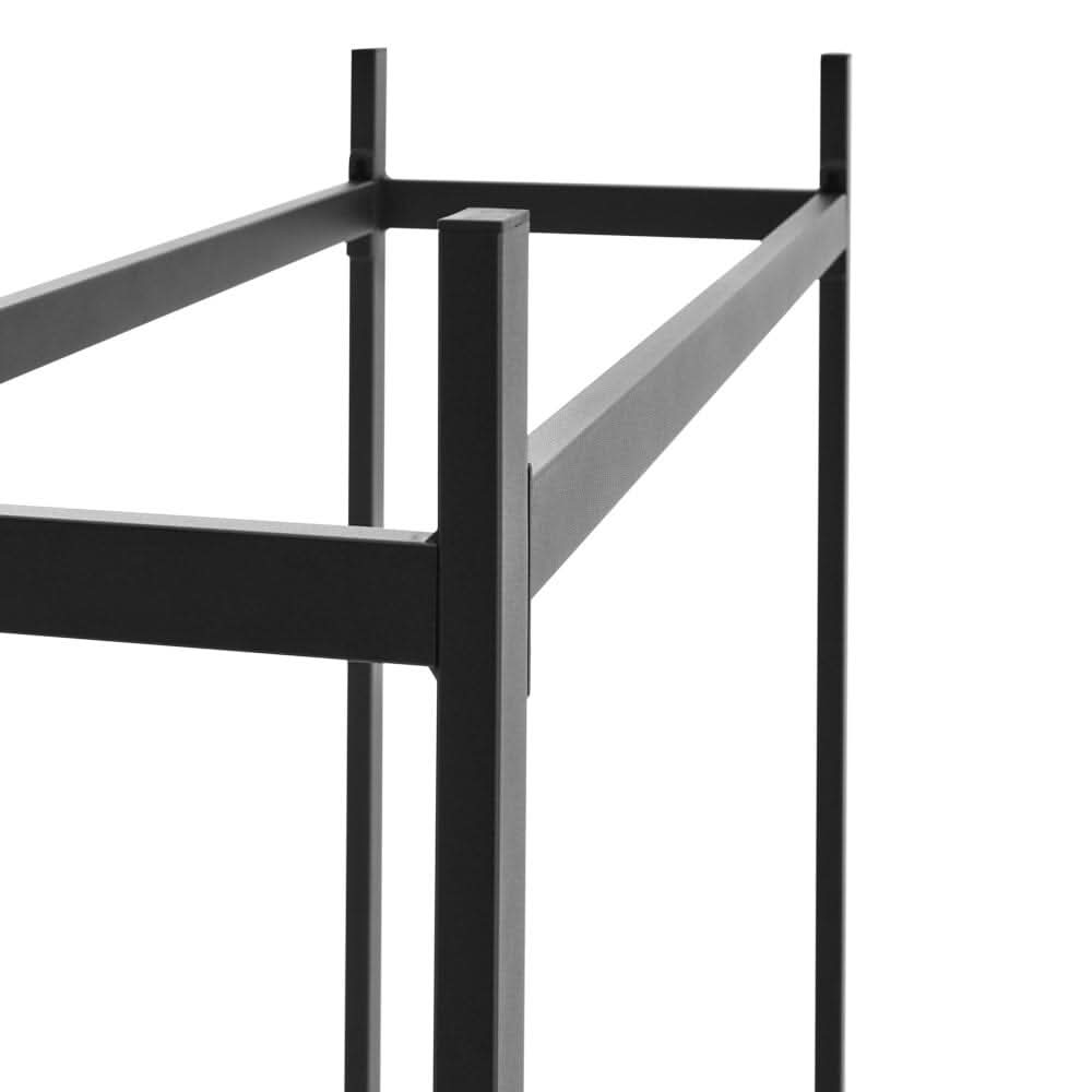 122cm W Iron Black Firewood Logs Holder Indoor Outdoor