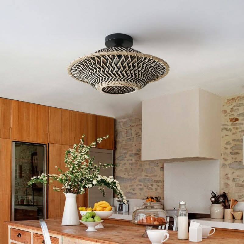 Lightsin Bamboo Radiance Handwoven LED Ceiling Light