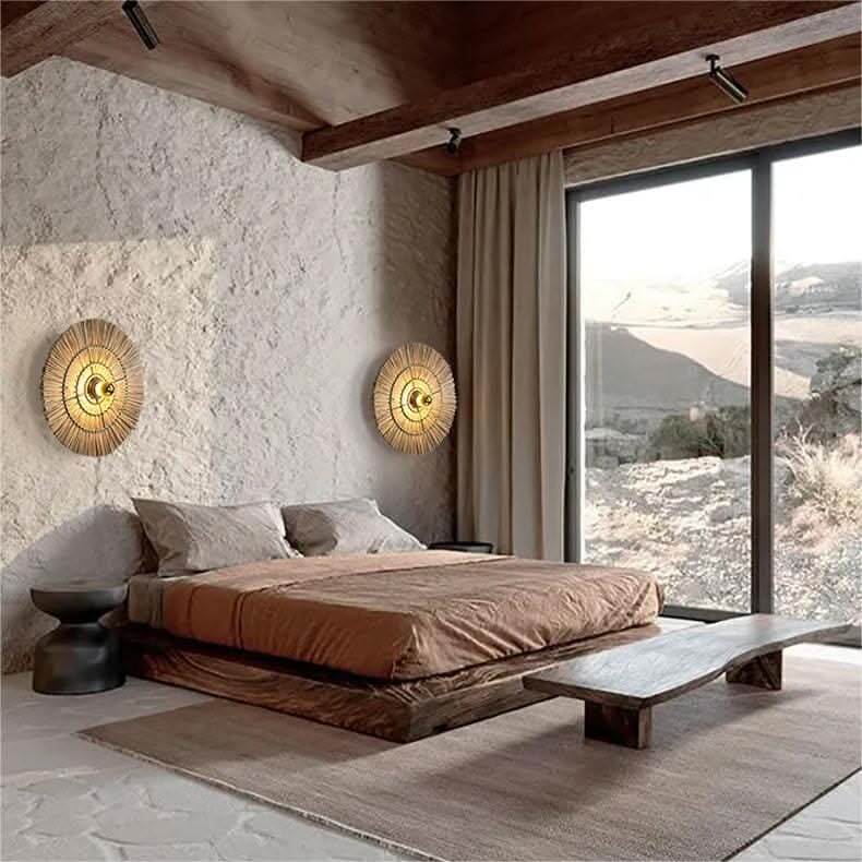 Lightsin Wabi-Sabi Vintage Woven Grass Bedside Wall Lamp