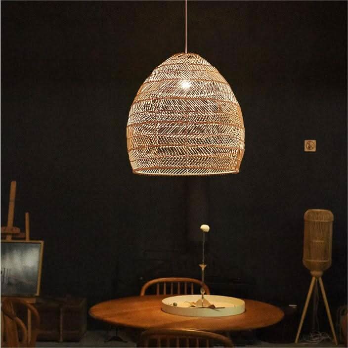 Cella-Lightsin Natural Rattan Pendant Light with Optional Woven Inner Sphere