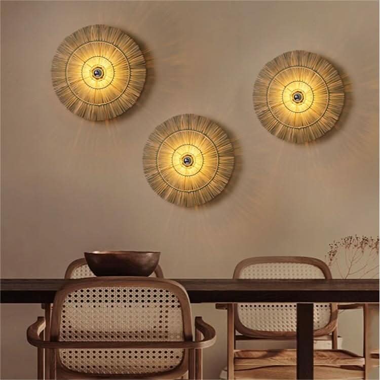 Lightsin Wabi-Sabi Vintage Woven Grass Bedside Wall Lamp