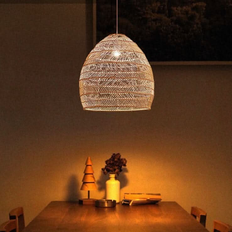 Cella-Lightsin Natural Rattan Pendant Light with Optional Woven Inner Sphere