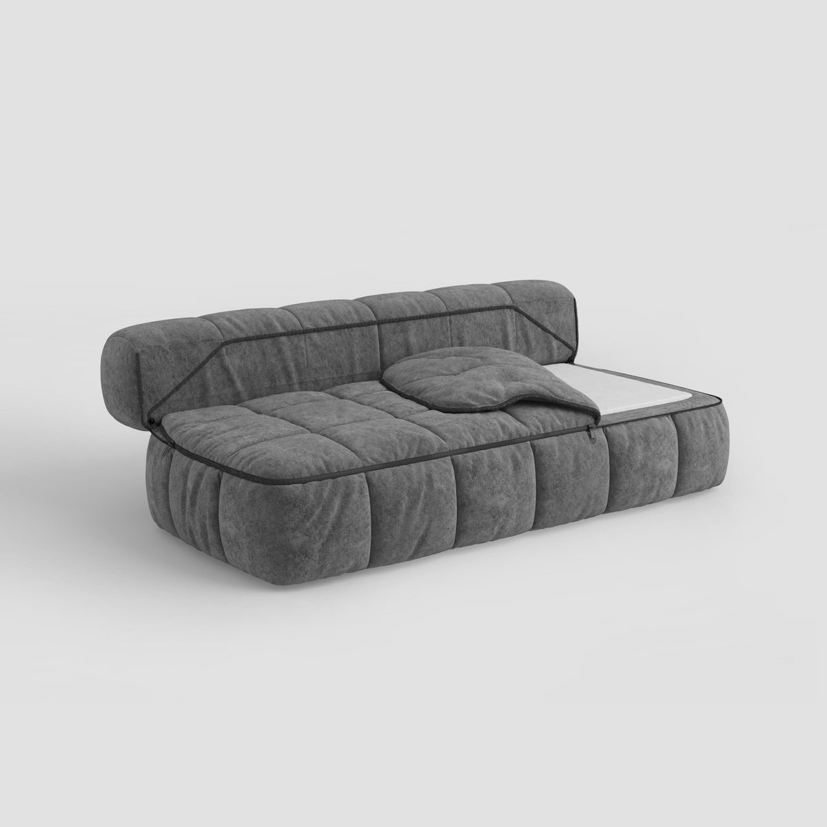 Convertible Sofa Bed with Sleeping Bag Style and Removable Cover