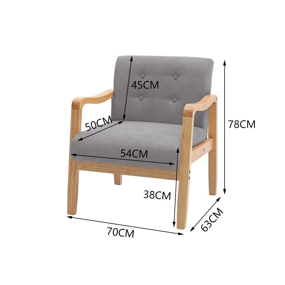 Wooden Armchair Upholstered Occasional Chair