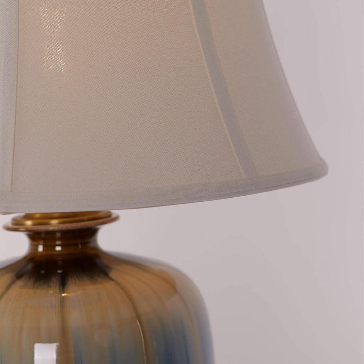 Lightsin Ceramic Table Lamp Artisan Blue Brushed Glaze Decorative Lighting