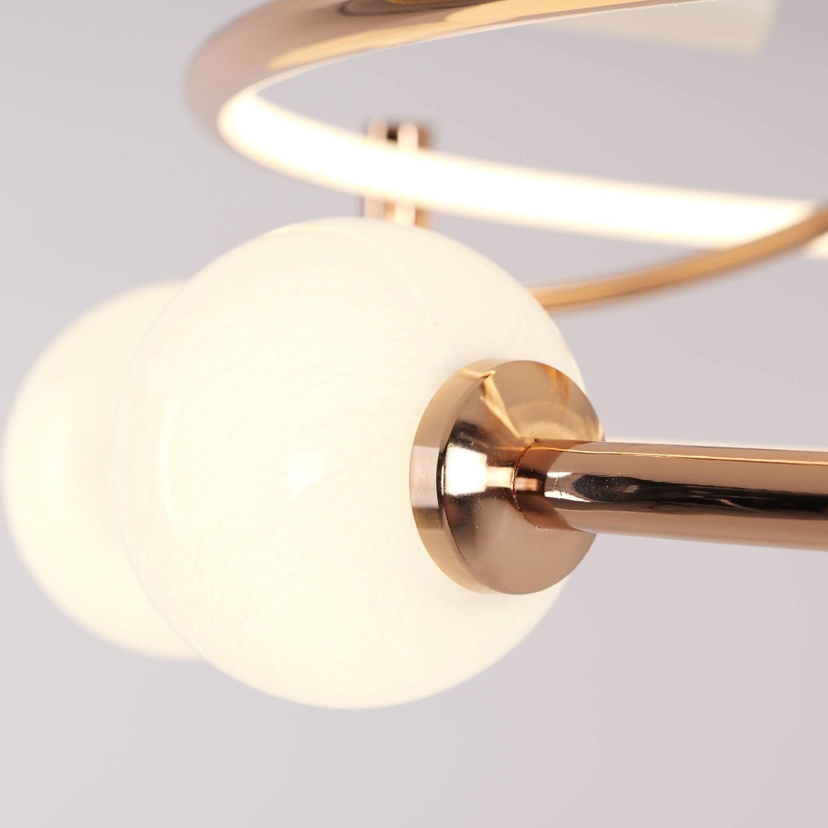 Lightsin Modern Gold LED Ceiling Light with Glass Globes and Colour Changing