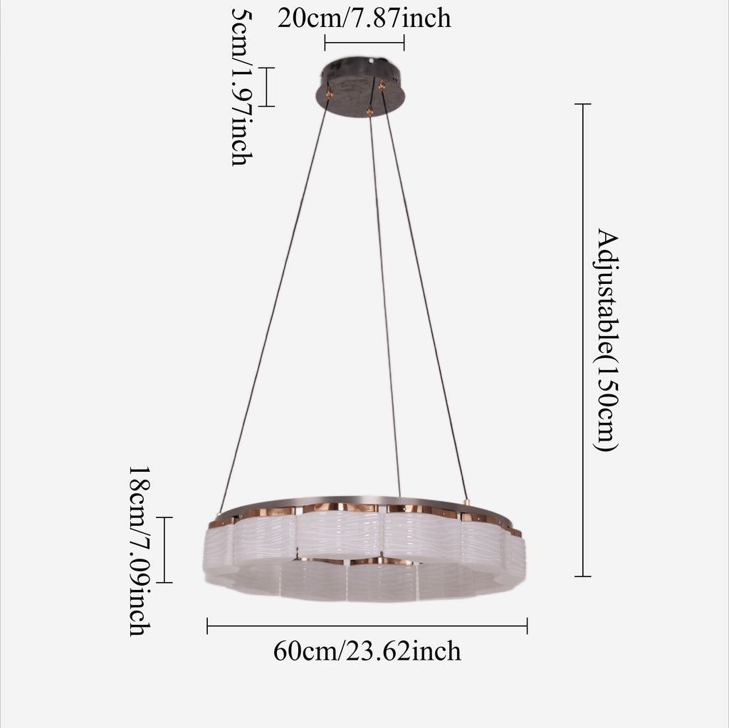 Lightsin Elegant LED Pendant Light with Onyx Glass Shade