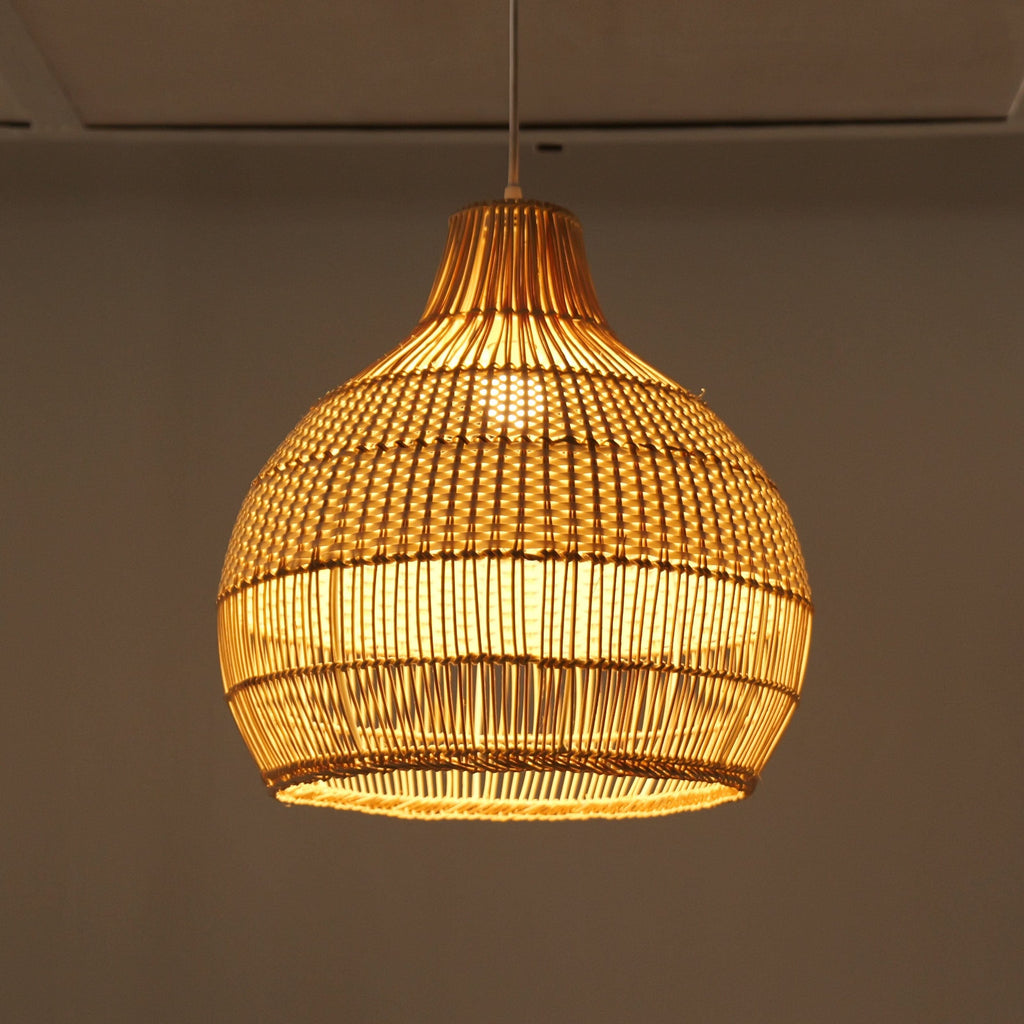 Cella-Lightsin Handwoven Rattan Pendant Light for Kitchen and Boho-Style Interiors