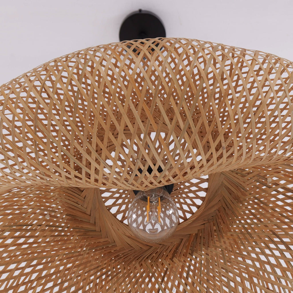 Lightsin Eco-Friendly Handmade Bamboo Pendant Light 60/80cm for Dining Room & Living Room