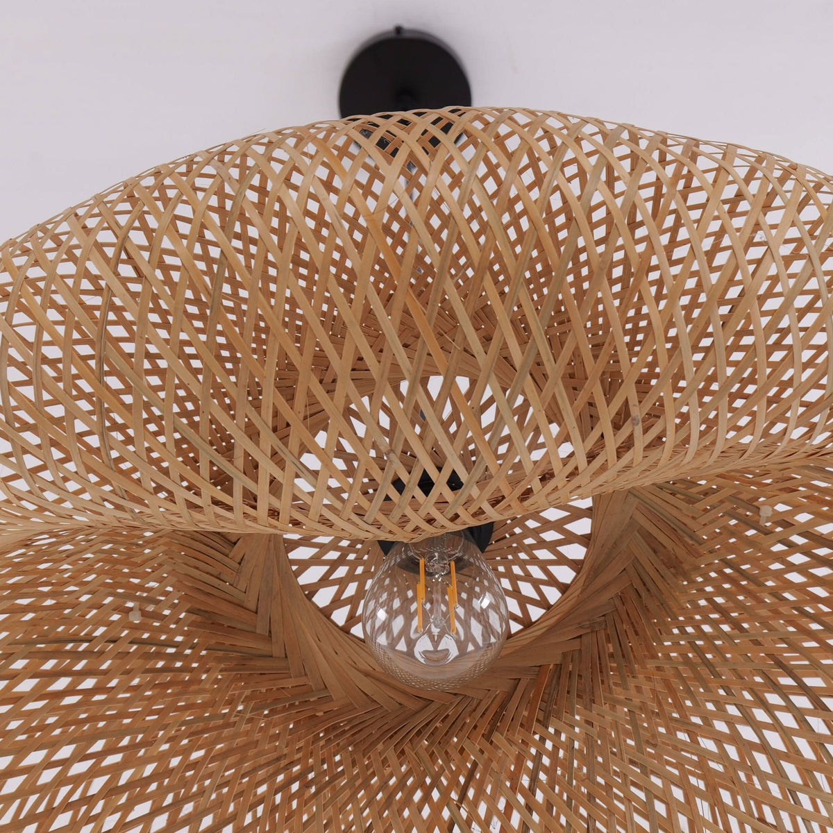 Lightsin Eco-Friendly Handmade Bamboo Pendant Light 60/80cm for Dining Room & Living Room