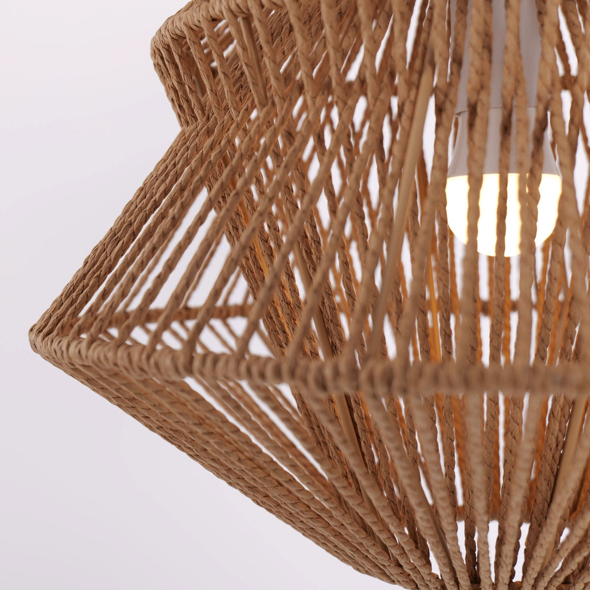 Lightsin Rustic Paper Rope Iron Pendant Light