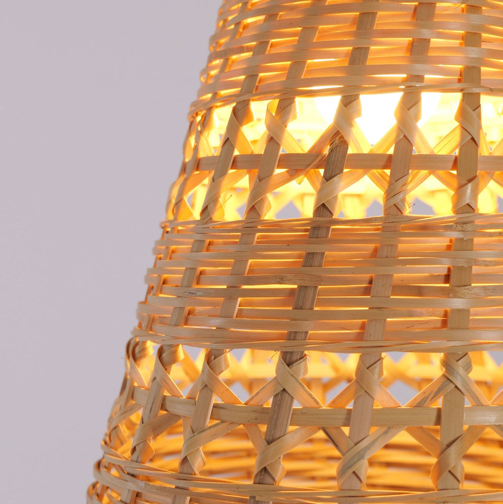 Lightsin Modern Bamboo Handwoven Warm Glow Pendant Light