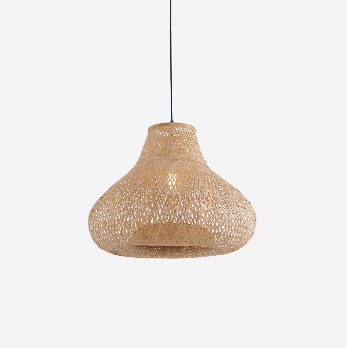 Lightsin Gourd Bamboo Pendant Light – Handwoven Eco-Friendly Ceiling Light for Living Room & Kitchen Decor
