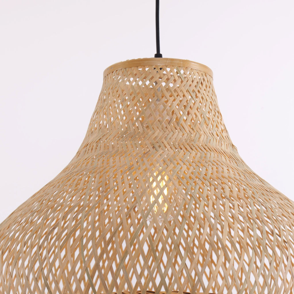 Lightsin Gourd Bamboo Pendant Light – Handwoven Eco-Friendly Ceiling Light for Living Room & Kitchen Decor