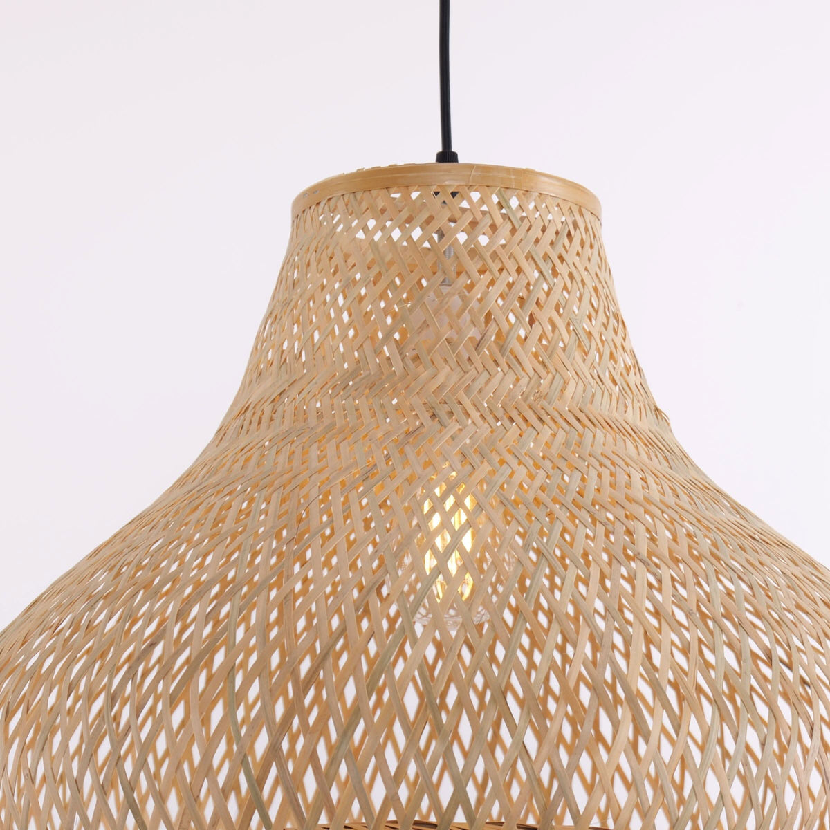 Lightsin Gourd Bamboo Pendant Light – Handwoven Eco-Friendly Ceiling Light for Living Room & Kitchen Decor