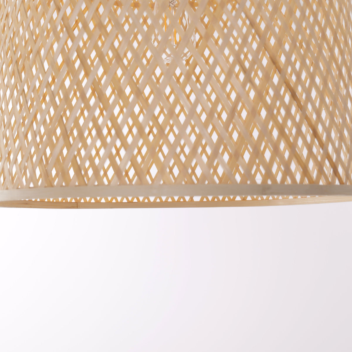 Lightsin Cella-Bamboo Pendant Light – Handwoven Cylindrical Ceiling Light with Cross-Weave Shade for Kitchen, Bedroom & Living Room