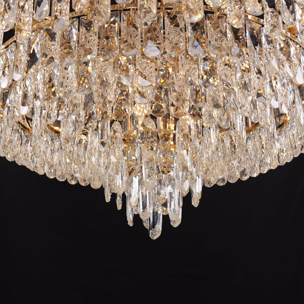 Lightsin Elegant Crystal-Accented Champagne Gold Crystal Chandelier Pendant Light