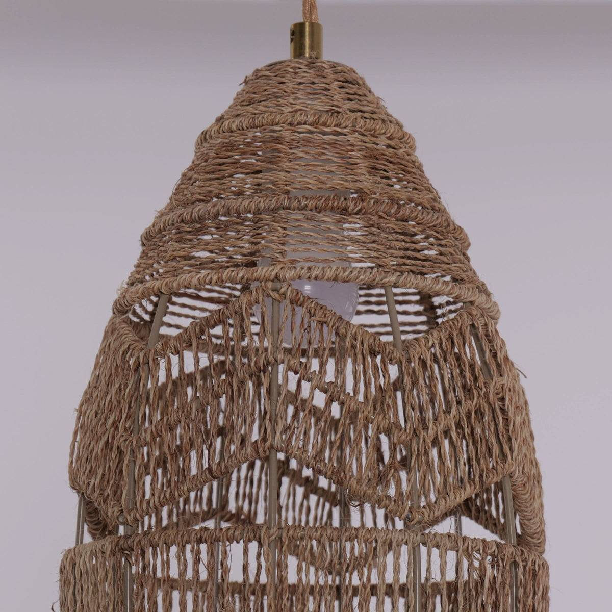 Lightsin Handwoven Rattan Bell Pendant Light for Dining Room Decor