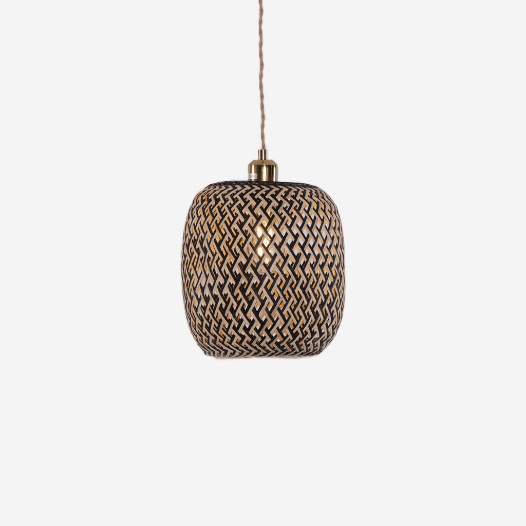 Lightsin Geometric Black Bamboo Pendant Light