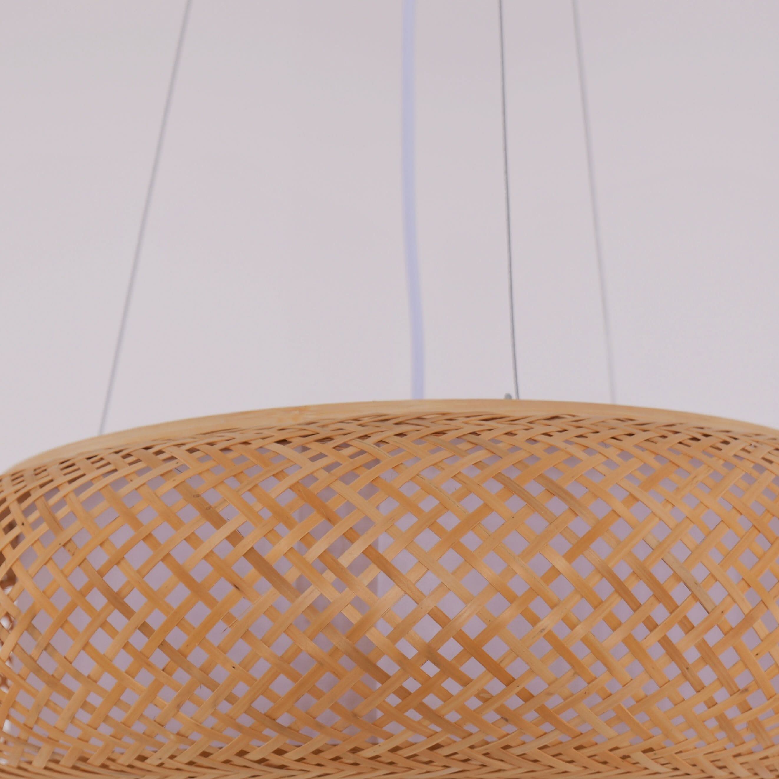 Lightsin Lutta-Handwoven Bamboo Pendant Light for Kitchen Island or Living Room