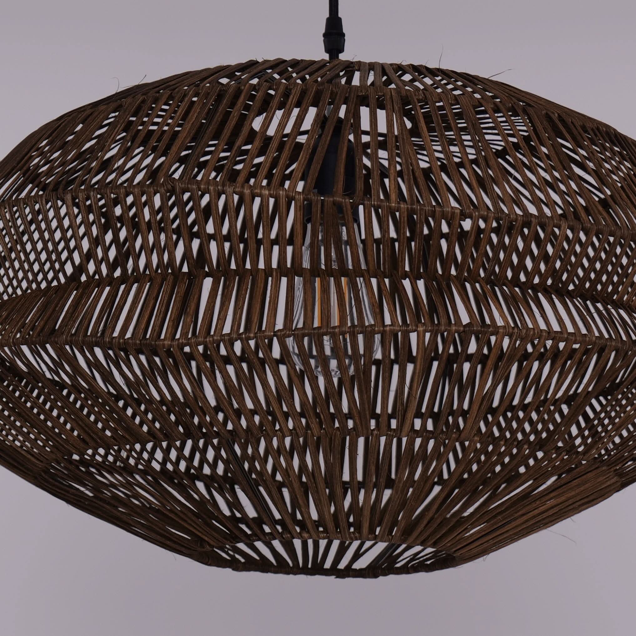 Lightsin Eco Friendly Rattan Pendant Light Handwoven Rustic Farmhouse Ceiling Light