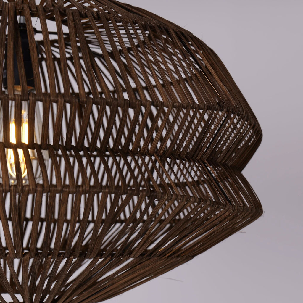 Lightsin Eco Friendly Rattan Pendant Light Handwoven Rustic Farmhouse Ceiling Light