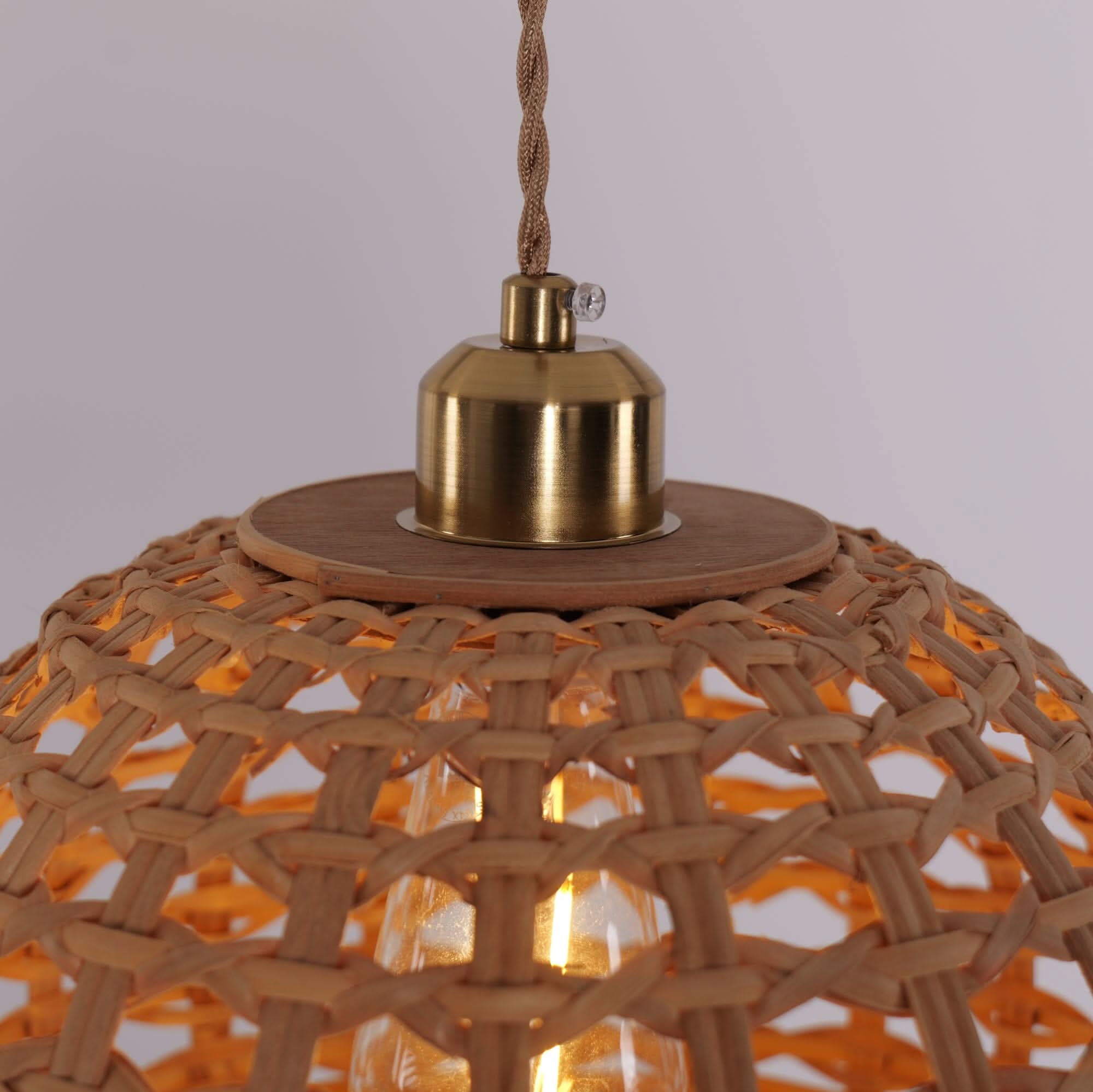 Lightsin Nature-Inspired Wooden Dome Warm Glow Pendant Light