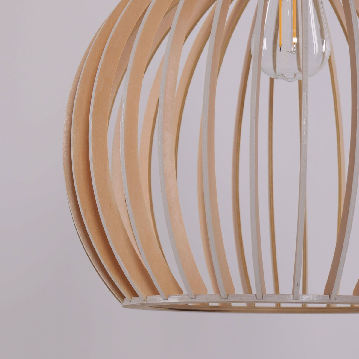 Lightsin Shadome-Scandinavian LED Wooden Birdcage Pendant Light
