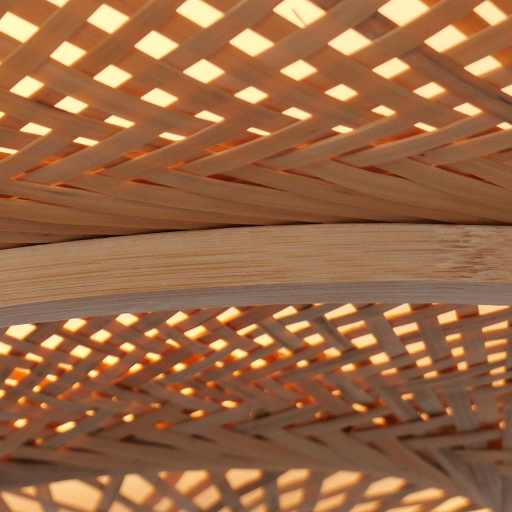 Lightsin Lutta-Handwoven Bamboo Pendant Light for Kitchen Island or Living Room