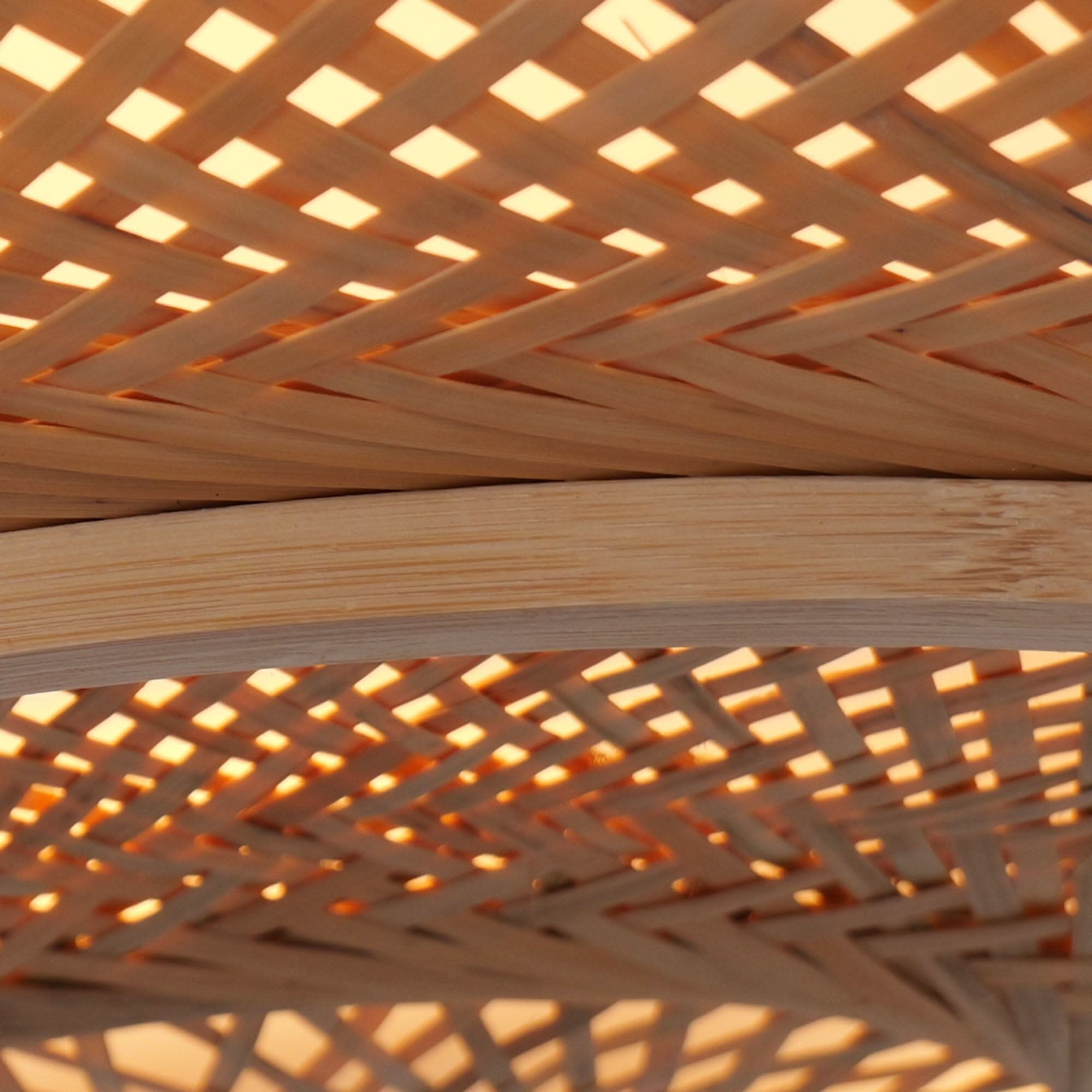 Lightsin Lutta-Handwoven Bamboo Pendant Light for Kitchen Island or Living Room