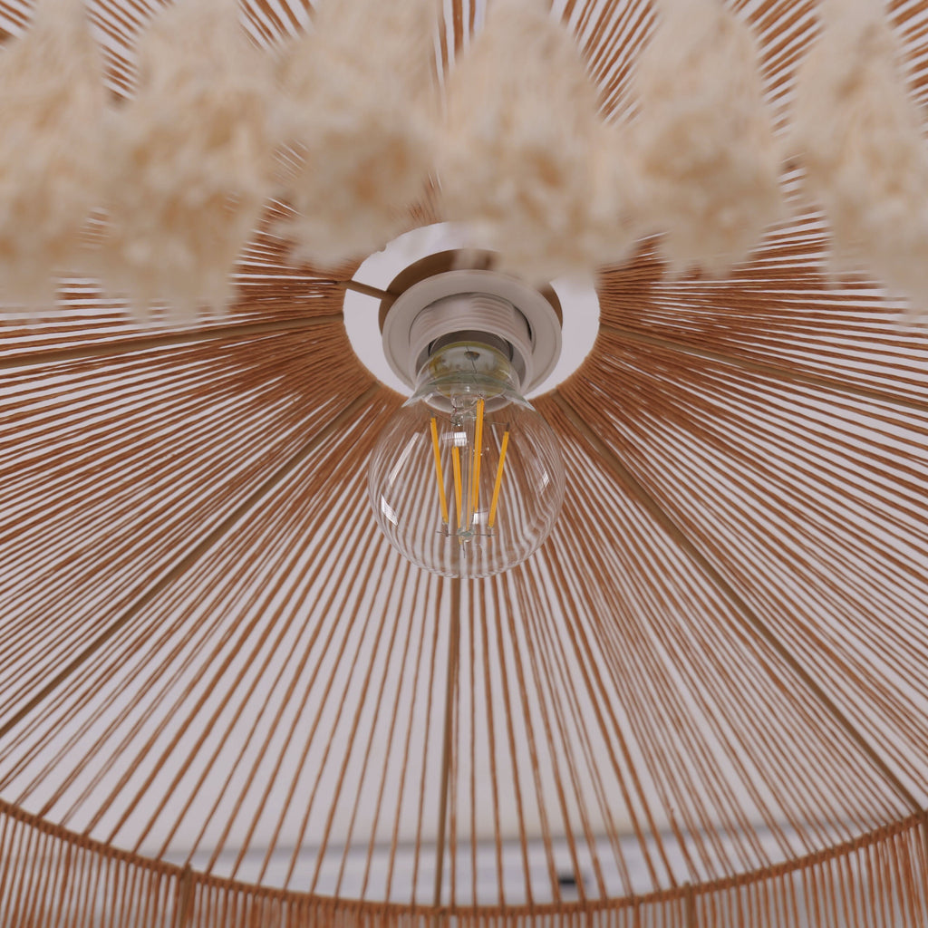 Lightsin Tassel Breeze Woven Pendant Light | Handcrafted Paper Rope Boho Ceiling Lamp