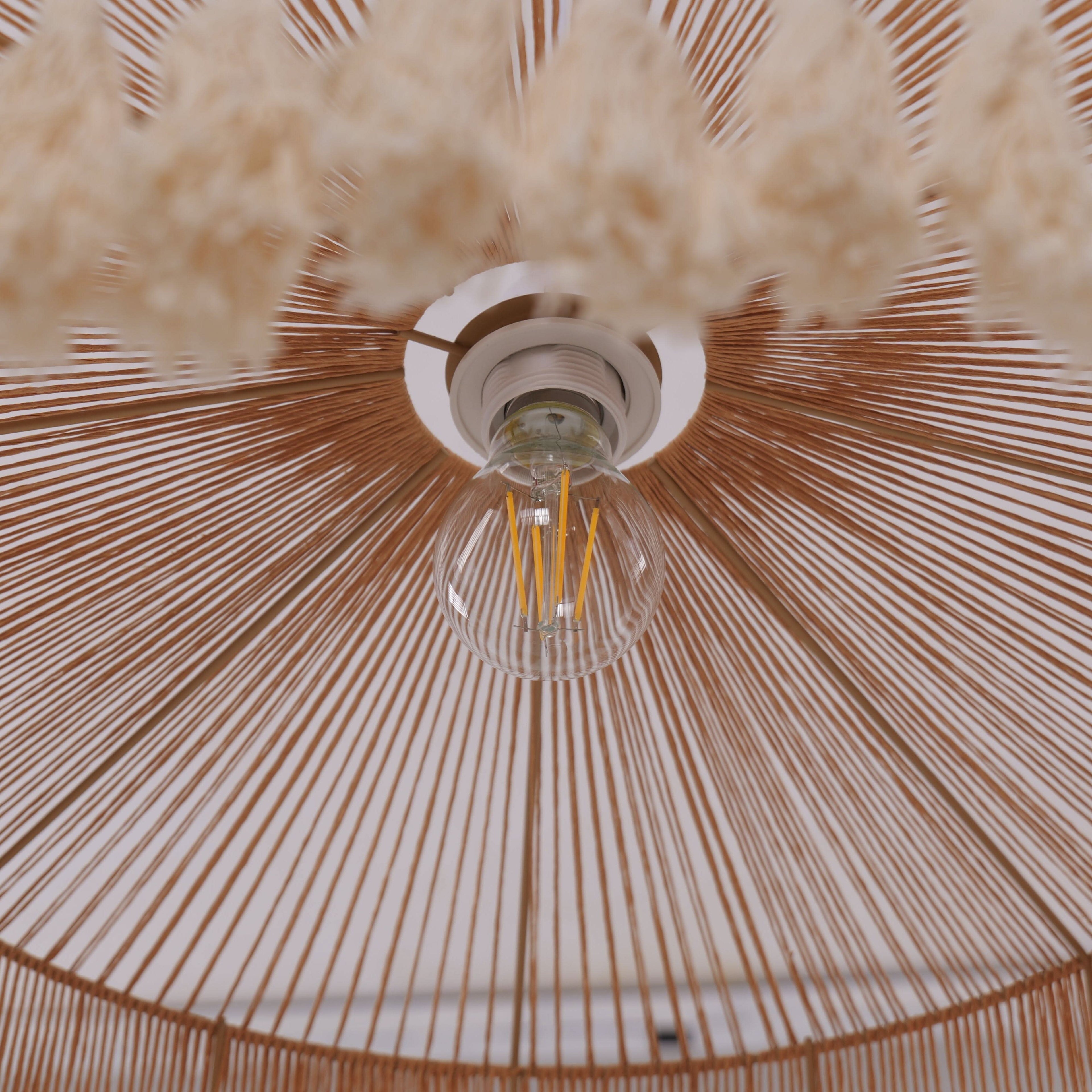 Lightsin Tassel Breeze Woven Pendant Light | Handcrafted Paper Rope Boho Ceiling Lamp