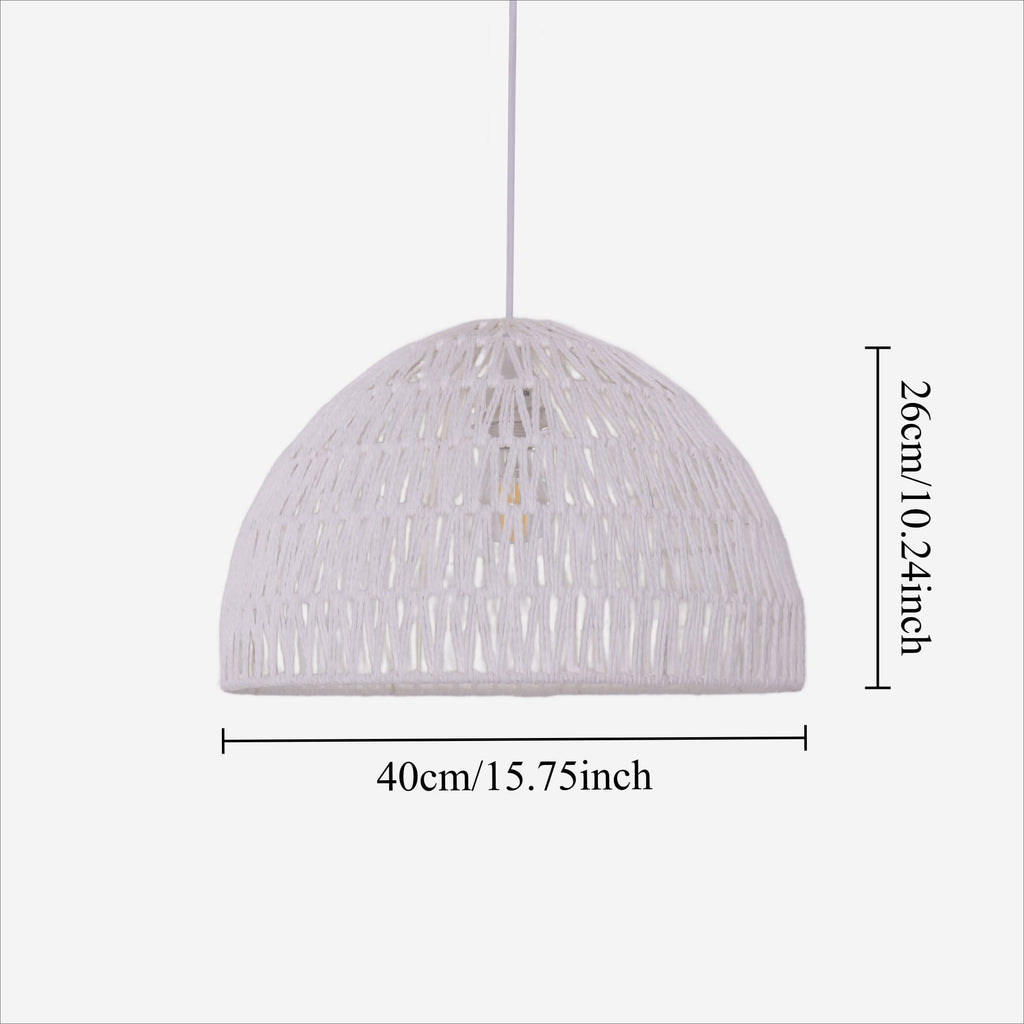 Lightsin Cella-Eco-Friendly Handwoven White Rope Ceiling Pendant Light for Bedroom, Kitchen & Living Room