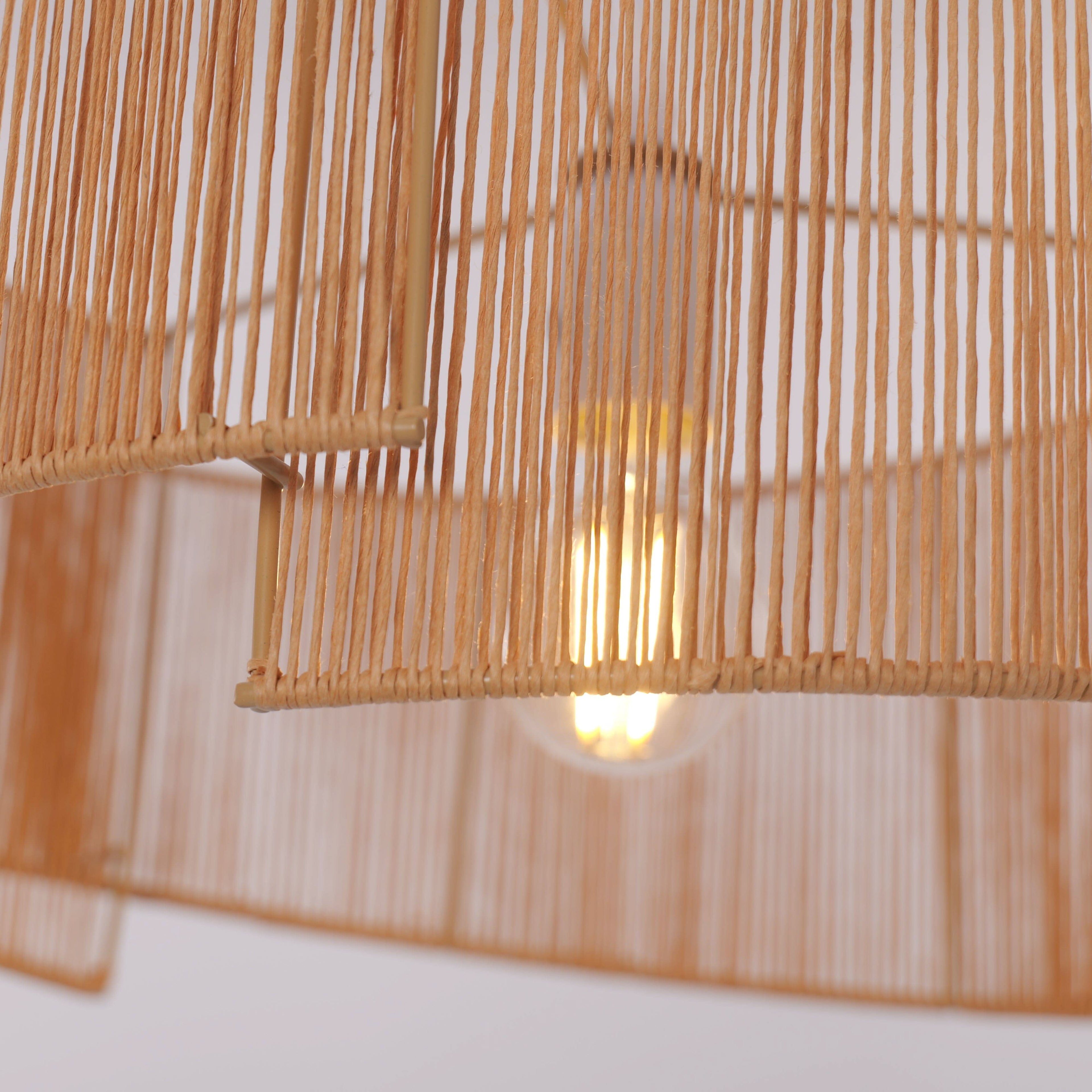 Lightsin Twist  Handwoven Paper Rope Pendant Light for Cozy Living Spaces