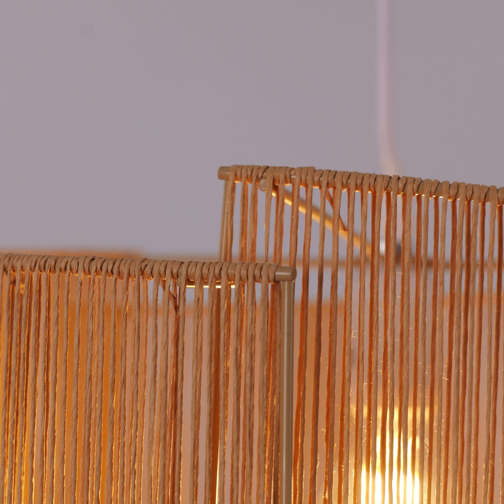 Lightsin Twist  Handwoven Paper Rope Pendant Light for Cozy Living Spaces