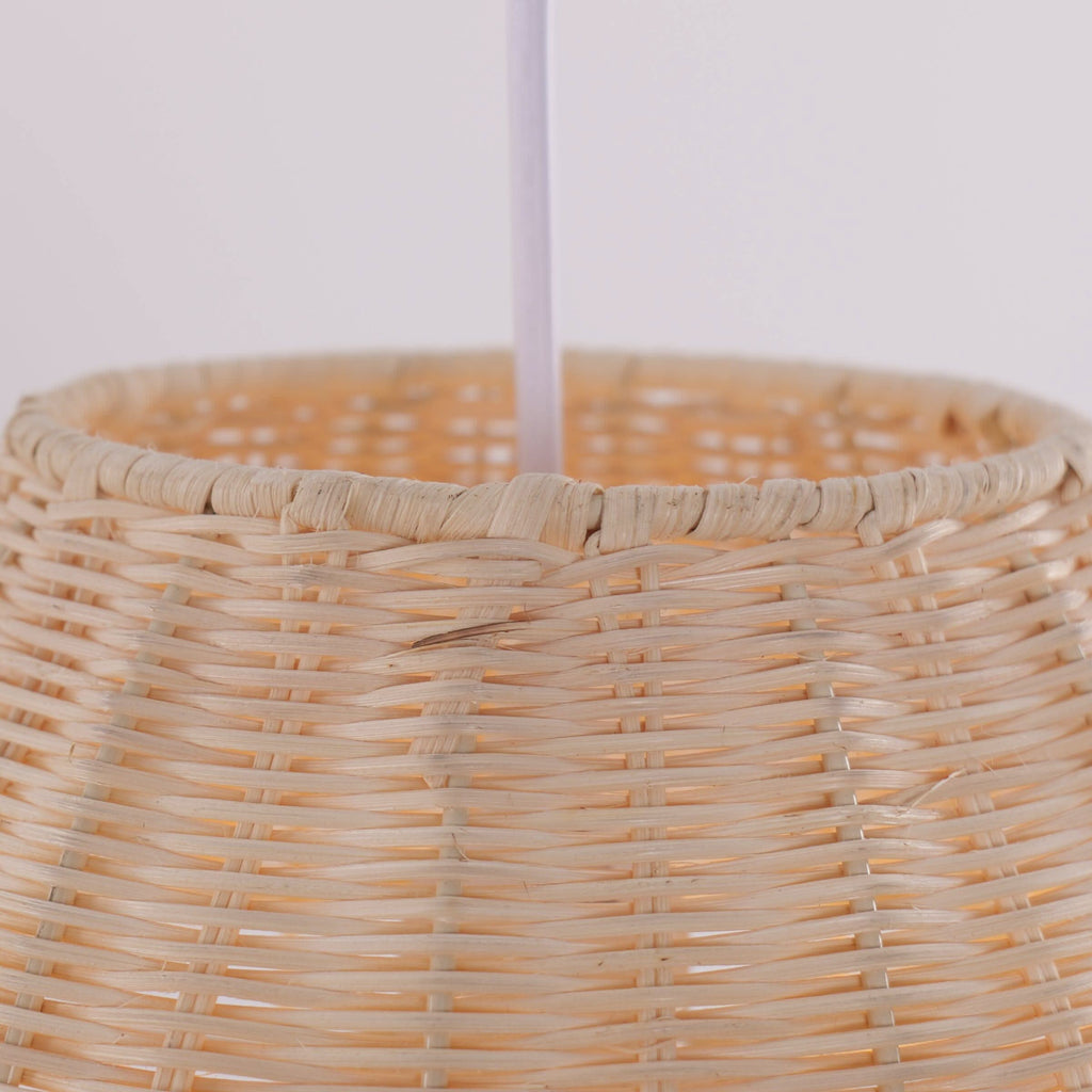 Lightsin Cella-Sustainable Handwoven Spherical Rattan Pendant Light with Wave Details