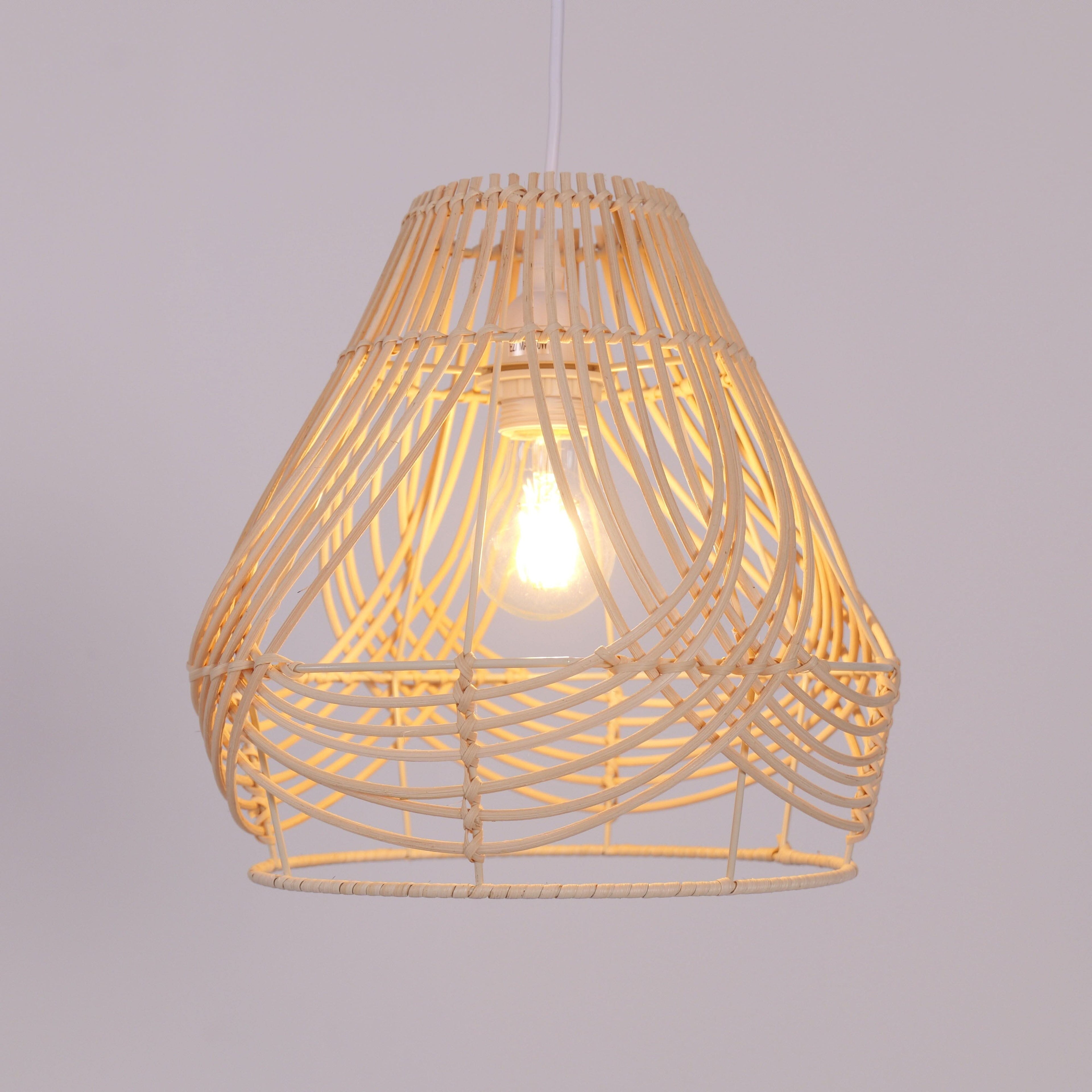 Lightsin Woven Whisper Natural Rattan Pendant Light for Serene Living