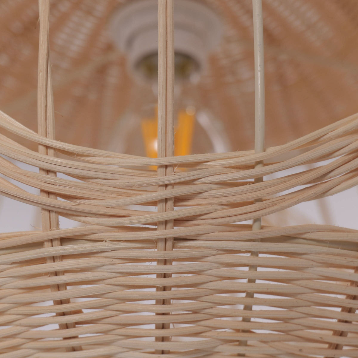 Lightsin Cella-Sustainable Handwoven Spherical Rattan Pendant Light with Wave Details