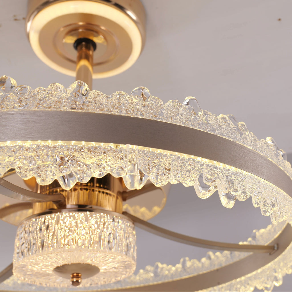 Lightsin Modern Gold Halo Ceiling Fan Light with Remote, 6 Speeds & 3 Colour Temperatures