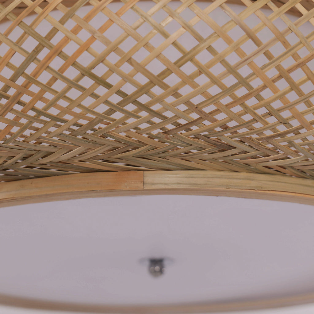 Lightsin Lutta-Handwoven Bamboo Pendant Light for Kitchen Island or Living Room