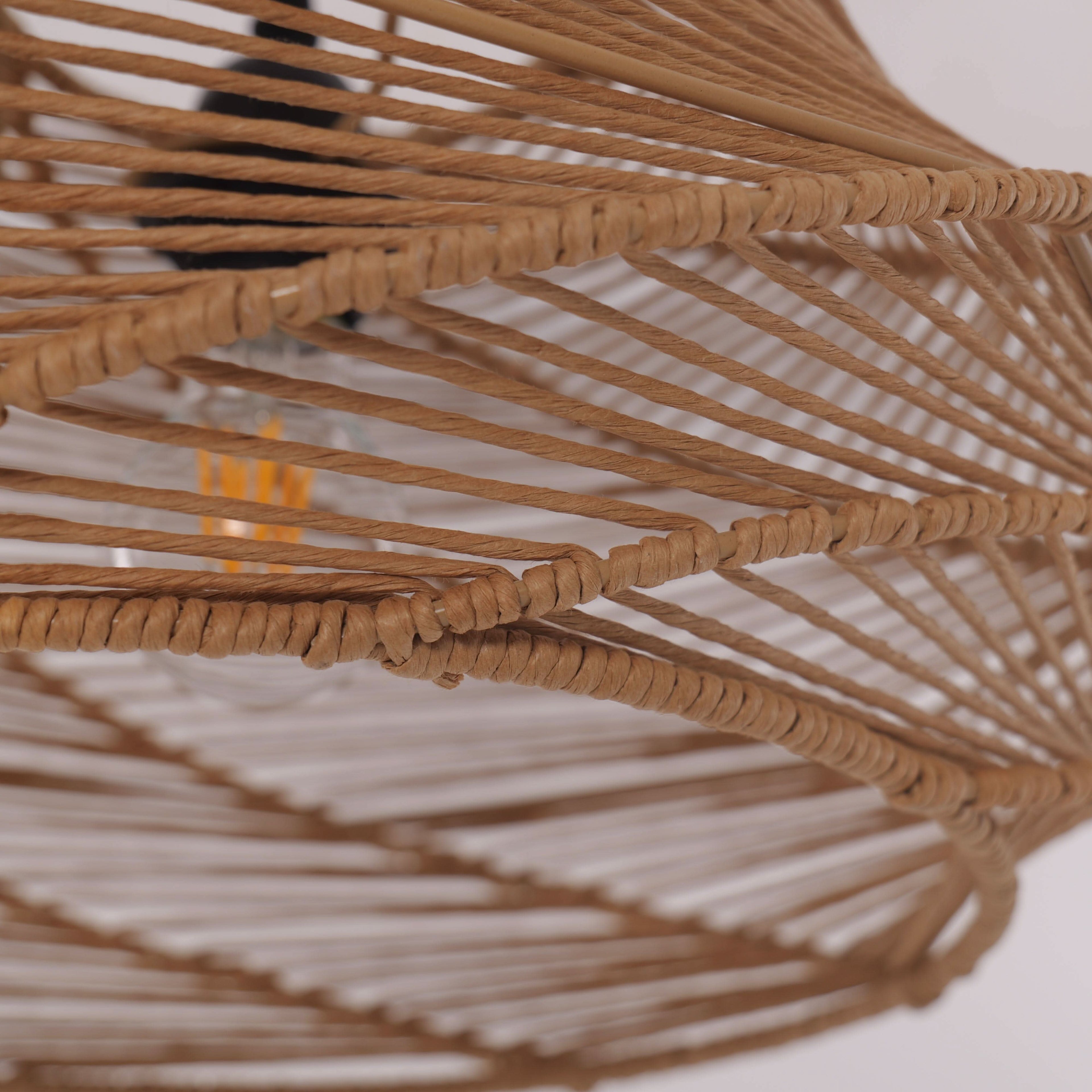 Lightsin Spiral Woven Paper Rope Pendant Light for Kitchen Island & Dining Room