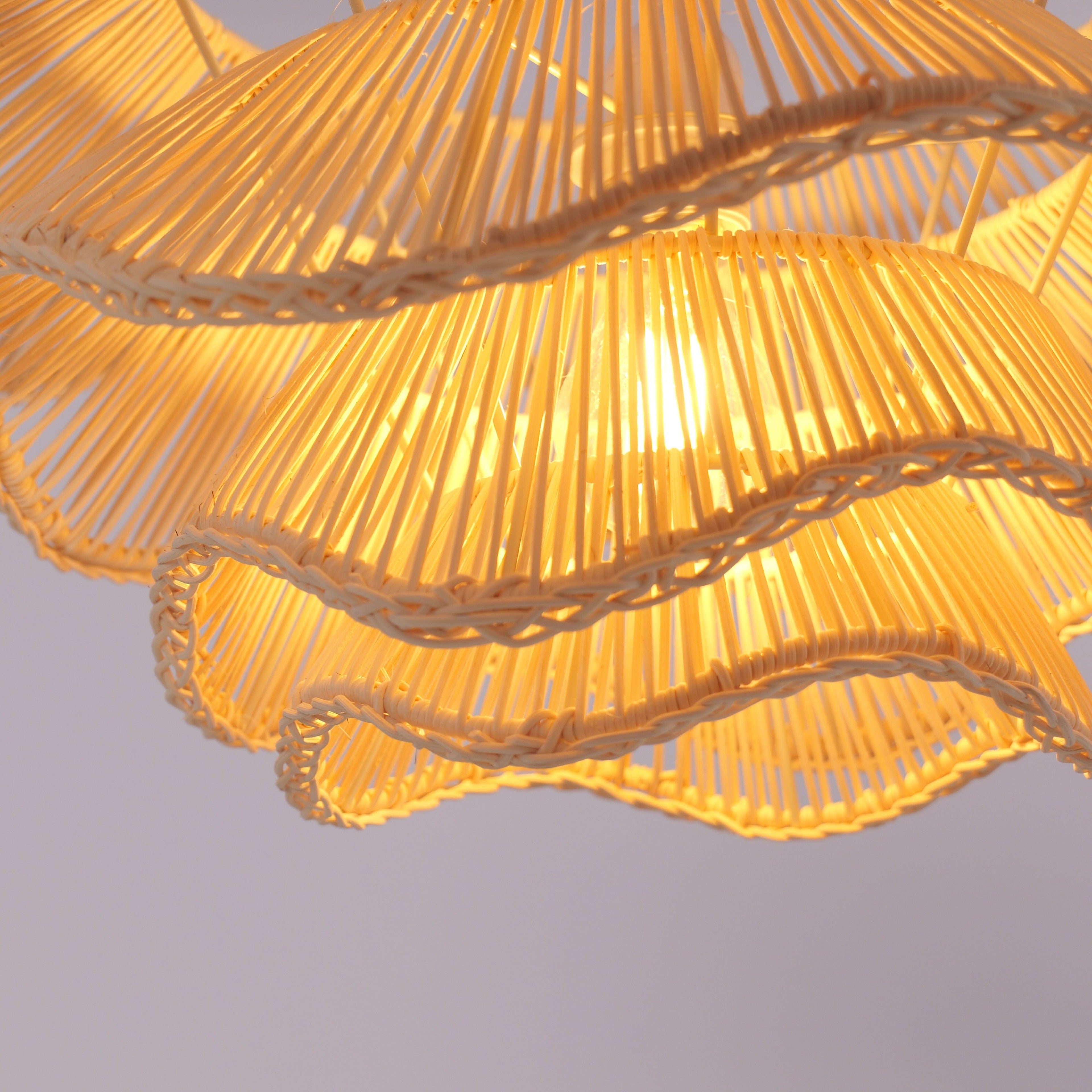 Lightsin Multi-tiered rattan pendant lamp