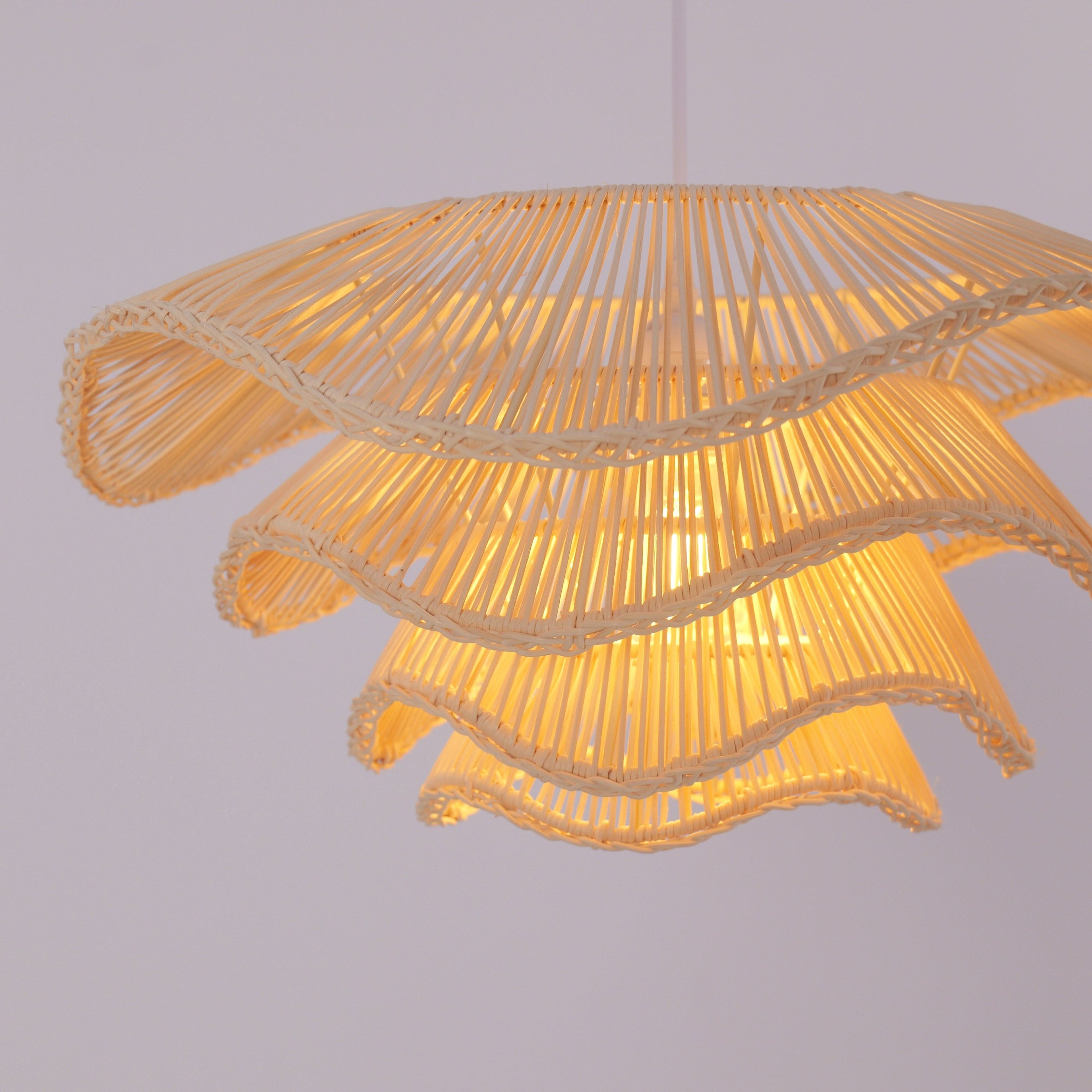 Lightsin Multi-tiered rattan pendant lamp