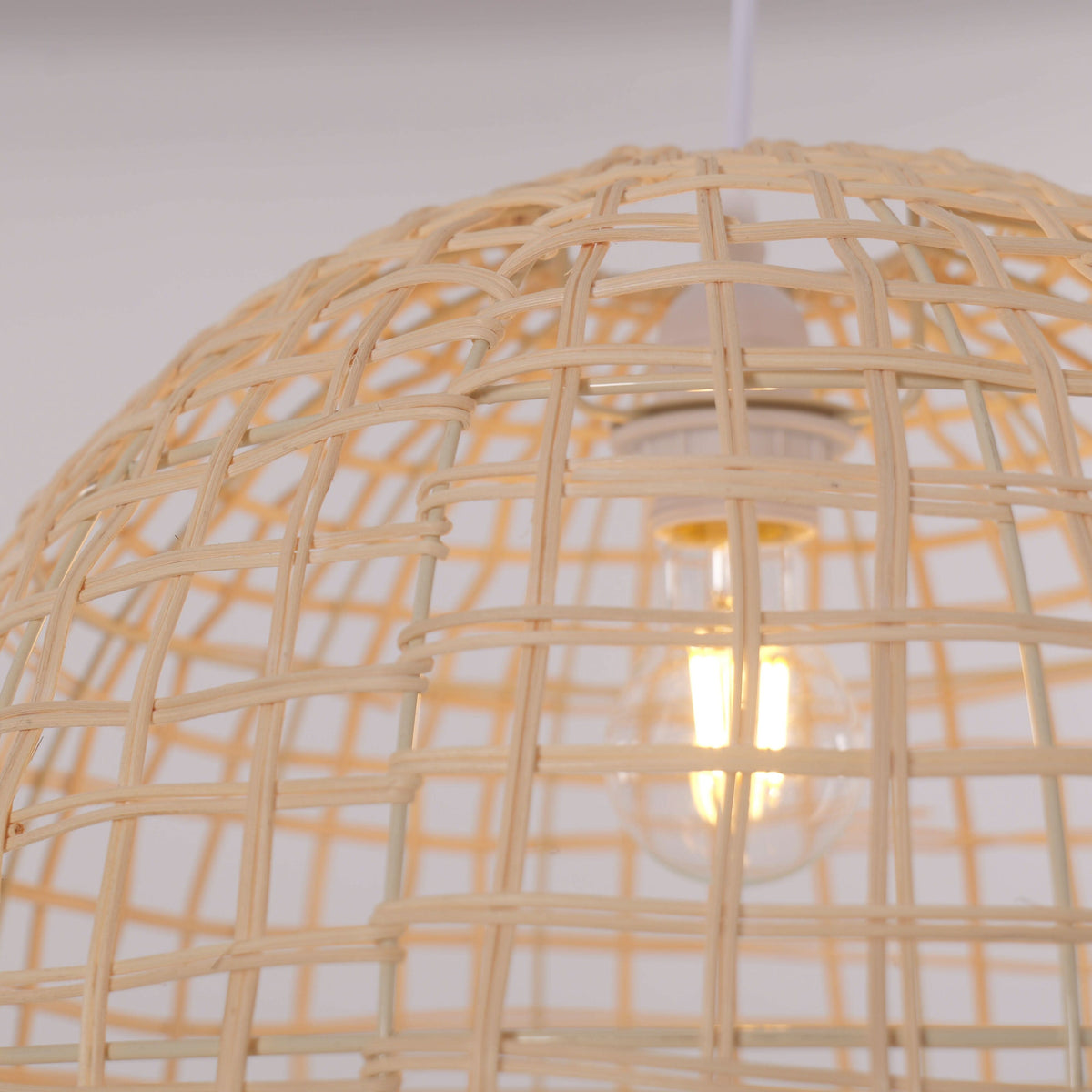 Lightsin Cella-Natural Cage Shape Rattan Pendant Light